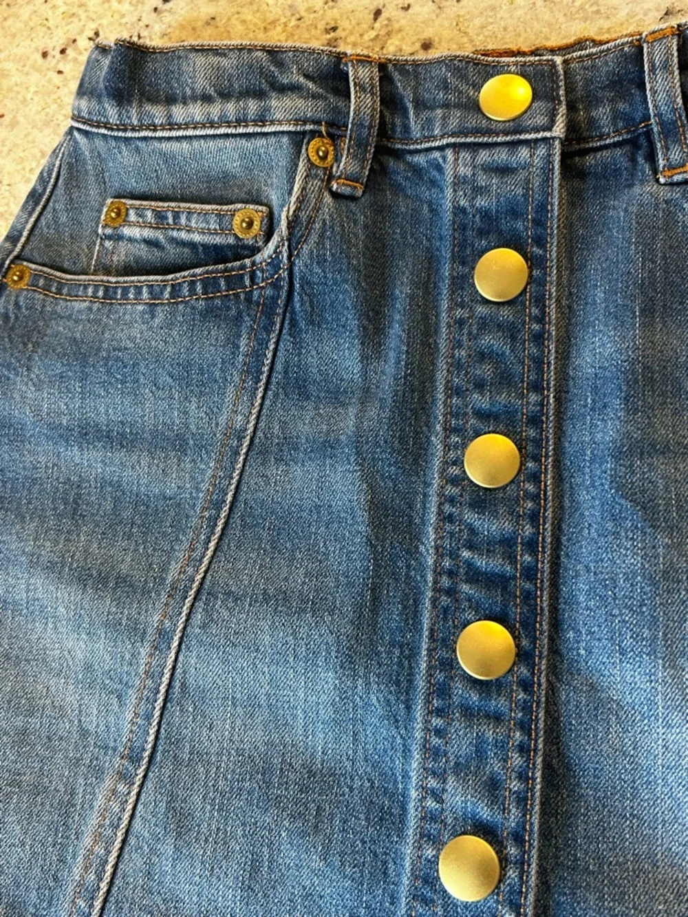 Crewcuts J.Crew Denim Skirt Girls Size 12 NWT Button Front Classic Wash